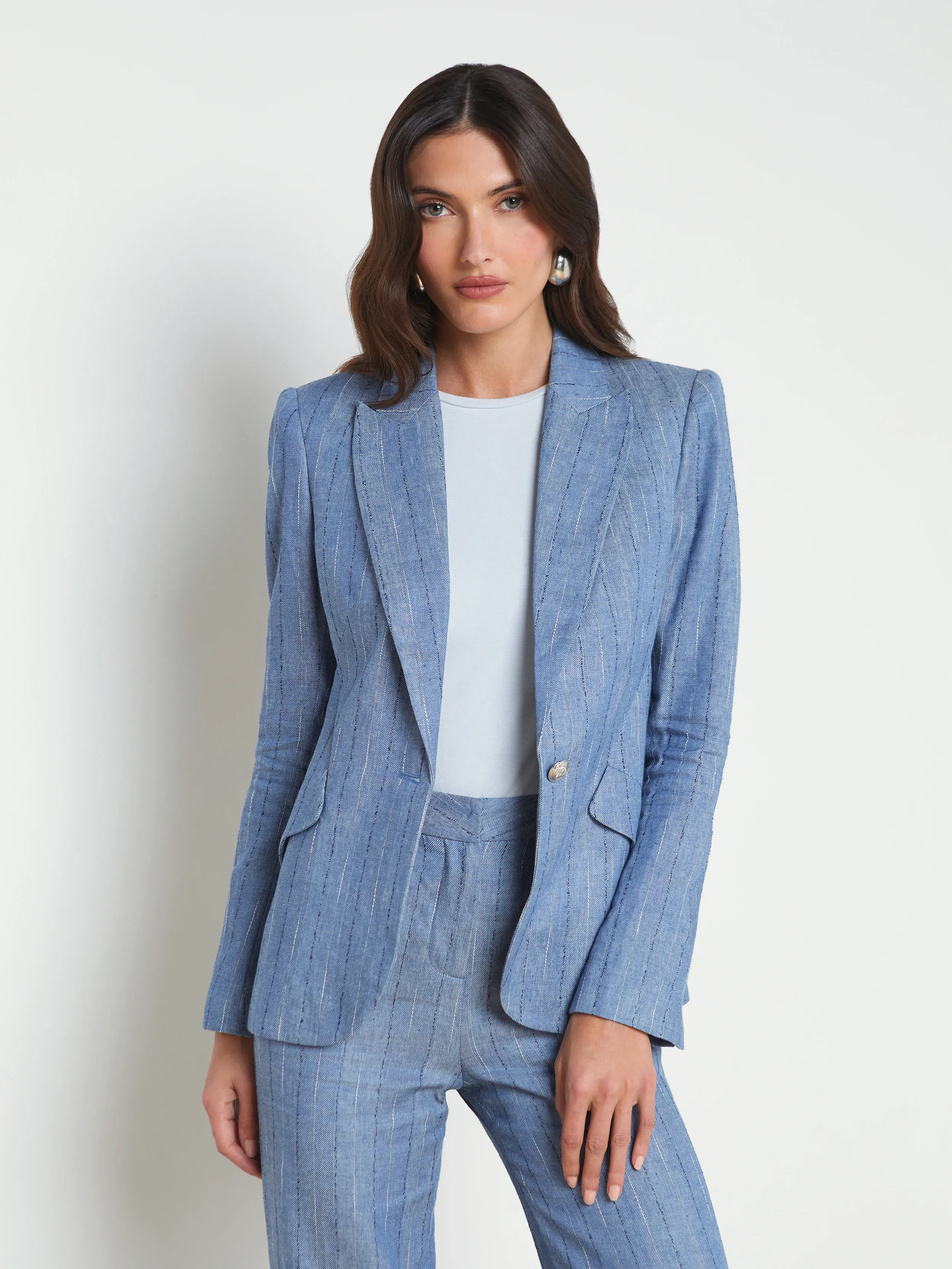 1377GVWsbpp L'AGENCEChamberlain Linen-Blend Blazer