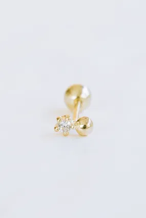 14k Gold Jewelry Minimalist Ball Cz Cute Barbell Barbells Ears Stud Piercing