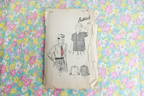 1940s Boys' Shirt Sewing Pattern Butterick 2751, Complete, Chest 28" WWII Era