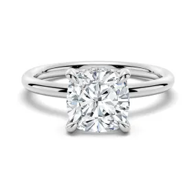 3 CT. Cushion Cut Moissanite Engagement Ring With Hidden Halo