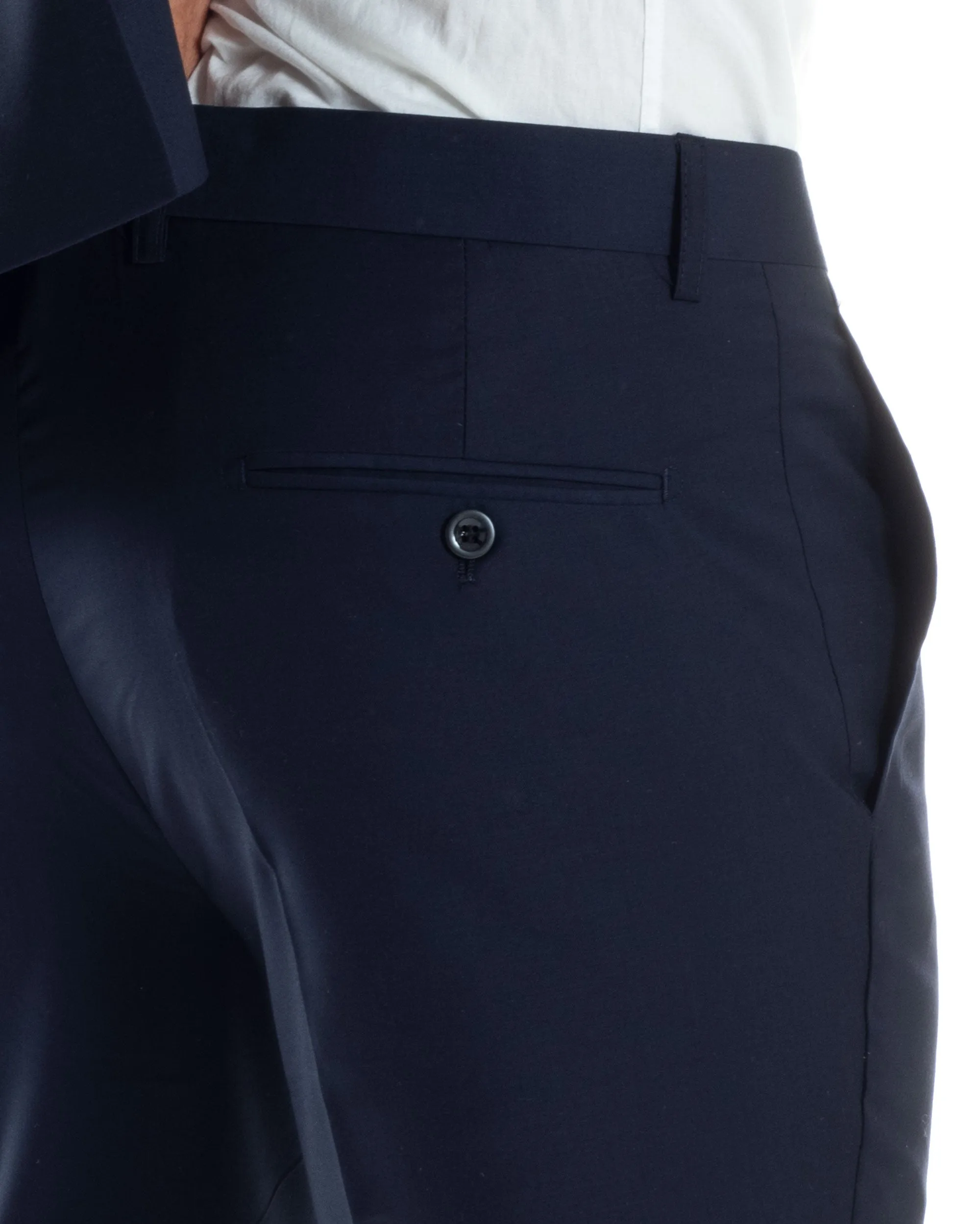 Abito Uomo Doppiopetto Vestito Completo Giacca Pantaloni Elegante Sartoriale Casual Tinta Unita Blu GIOSAL-AE1064A