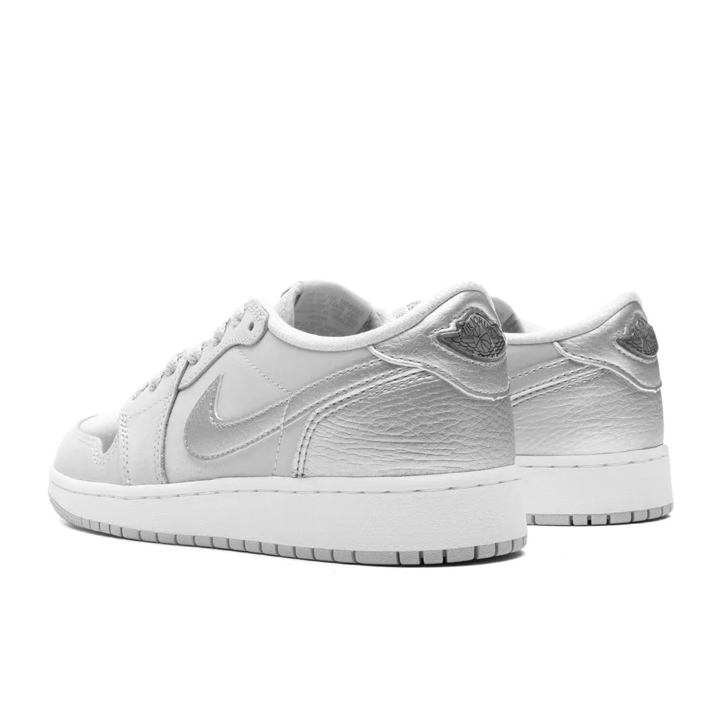 Air Jordan 1 Low OG 'Metallic Silver' (GS) - Neutral Grey/Metallic Silver/White