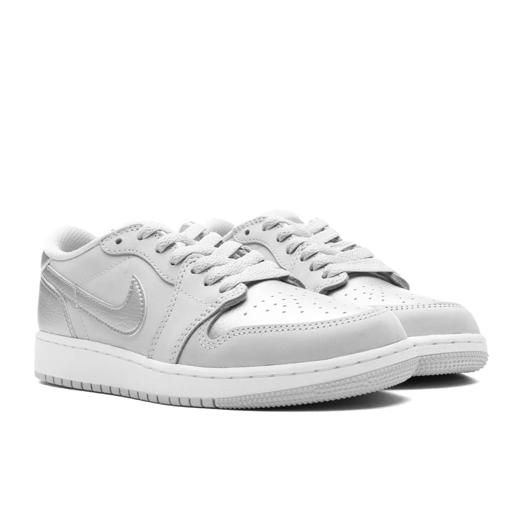 Air Jordan 1 Low OG 'Metallic Silver' (GS) - Neutral Grey/Metallic Silver/White