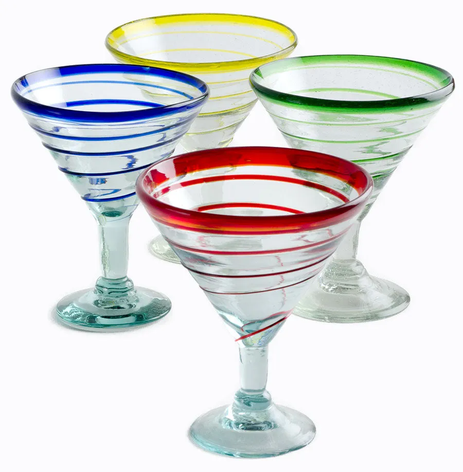 Assorted Spiral Margarita/Martini - 12 oz - Set of 4