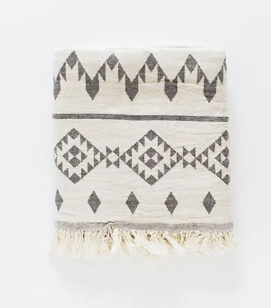 Aztec Beach Blanket - Black