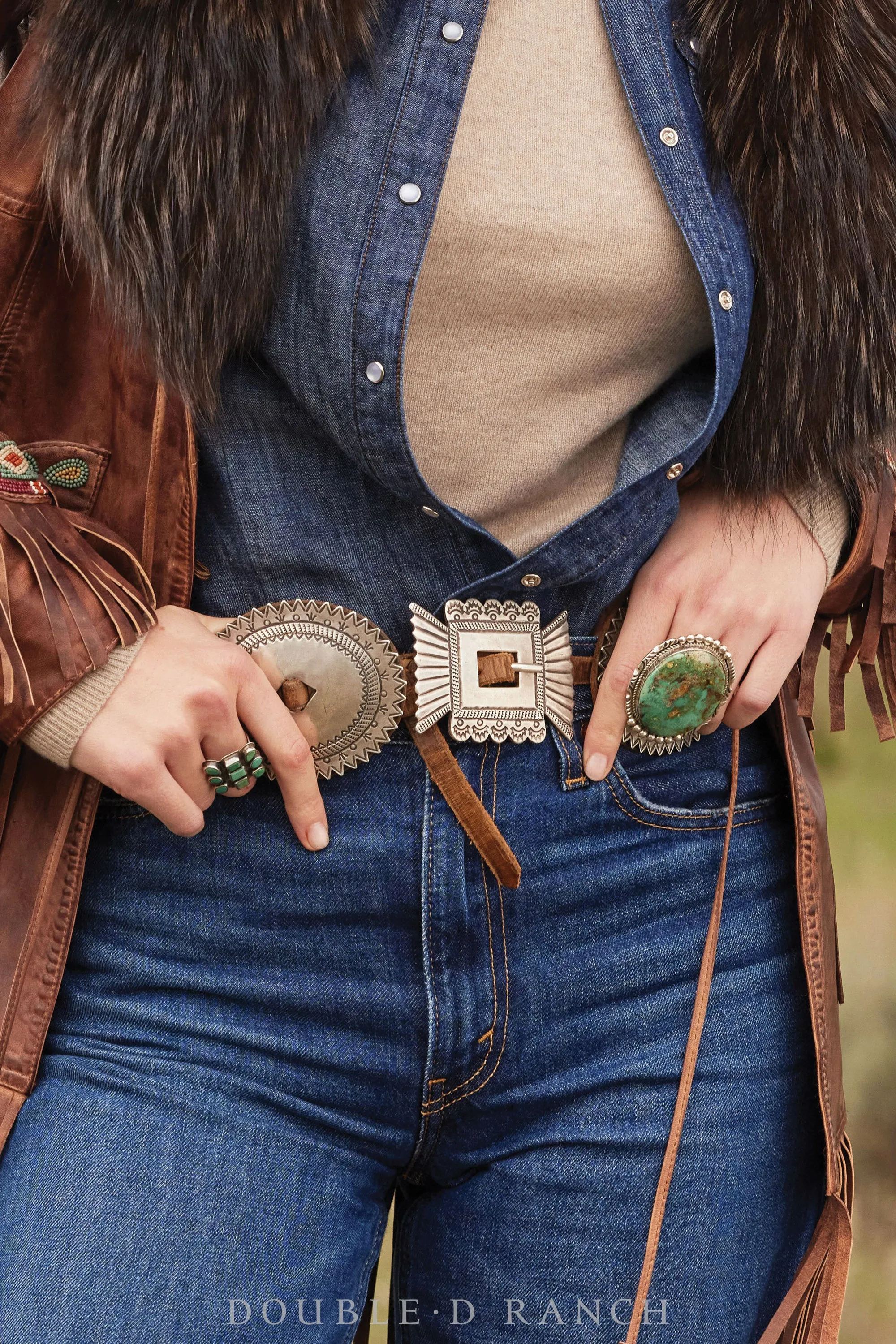 Belt, A Vintage, Concho, Stamped, Sterling Silver, First Phase, Vintage Turn of the Century, 413