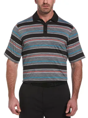 Big & Tall Swing Tech Marled Texture Stripe Golf Polo