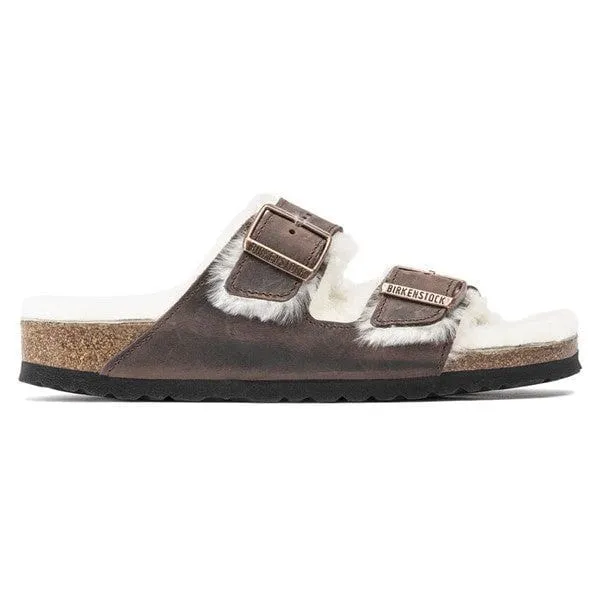 BIRKENSTOCK ARIZONA SHEARLING OILED LEATHER SLIDES_ MEN