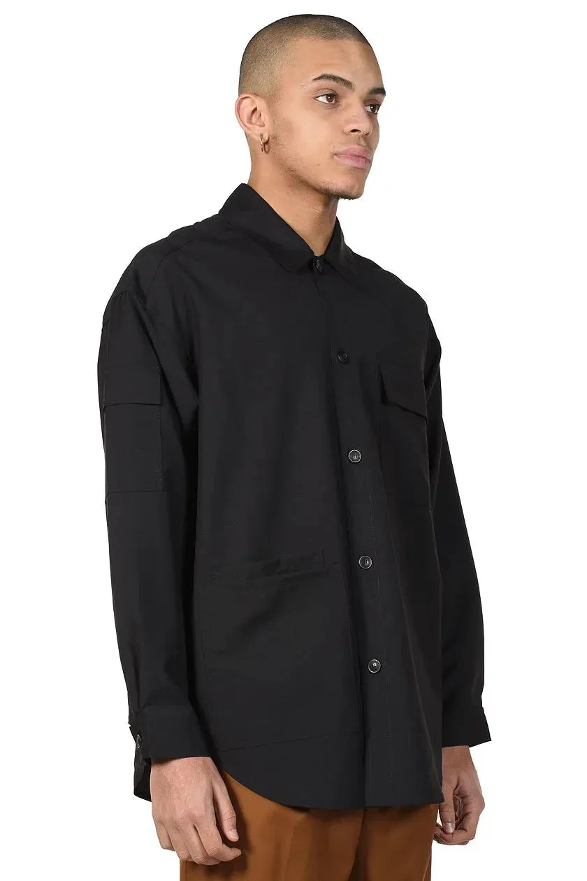 Black Utility Long Shirt