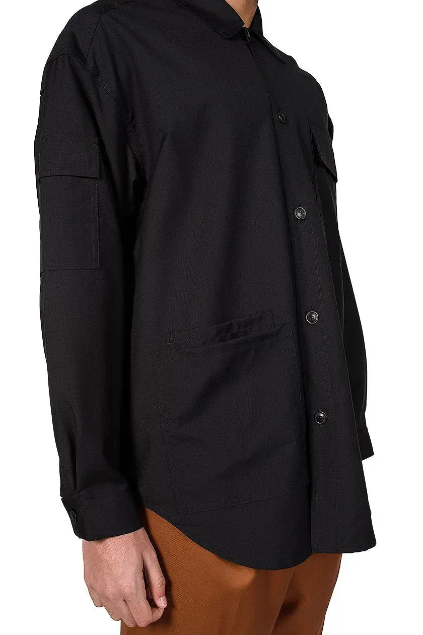 Black Utility Long Shirt