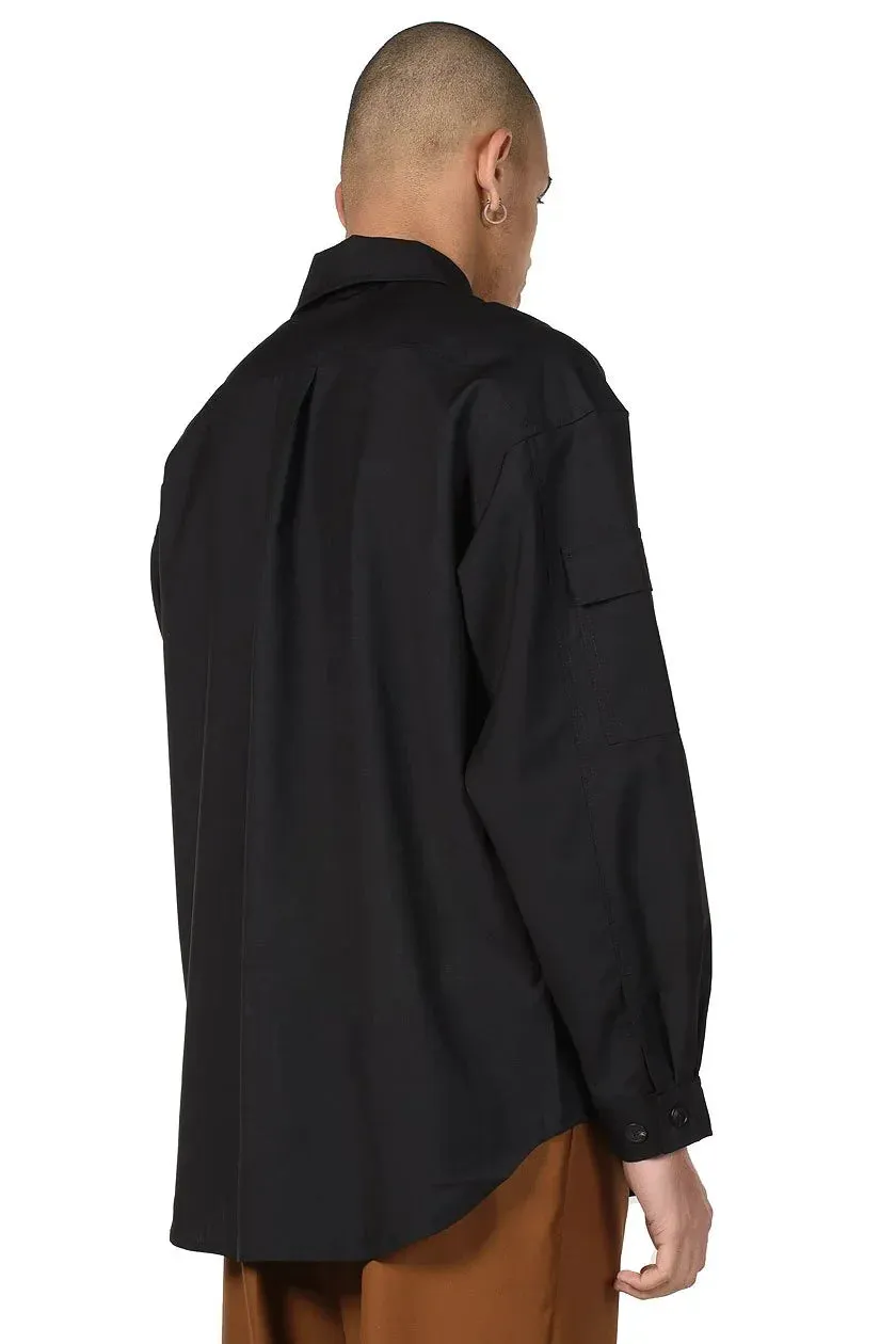 Black Utility Long Shirt