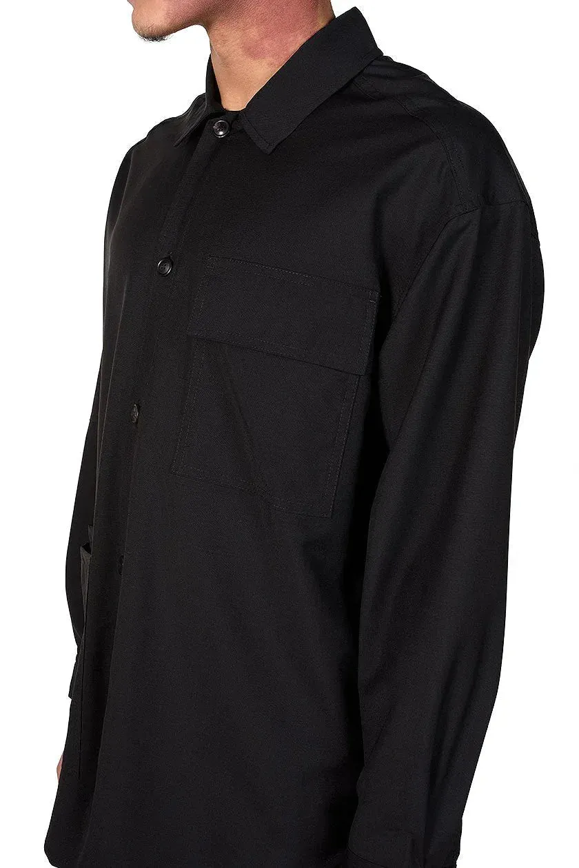 Black Utility Long Shirt