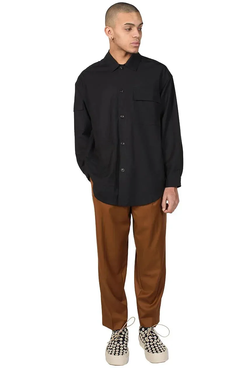 Black Utility Long Shirt