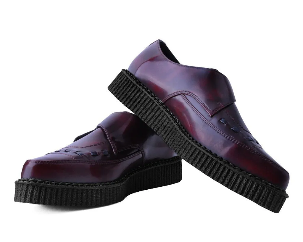 Burgundy Rub Off TUKskin Monk Buckle Creeper