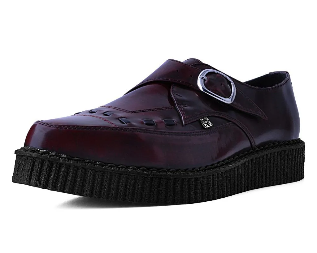 Burgundy Rub Off TUKskin Monk Buckle Creeper