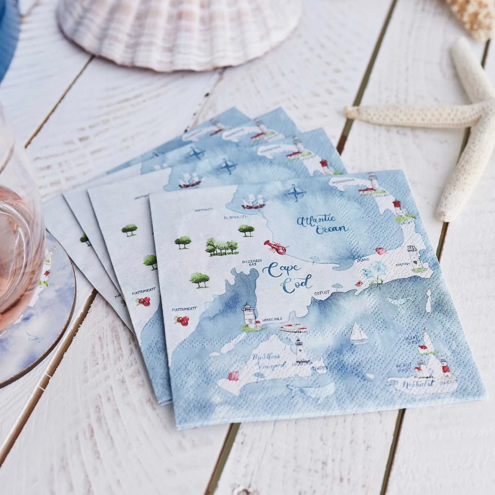 Cape And Islands Paper Cocktail Napkins - Pack of 20