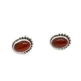 Chotto Red Carnelian Oval Earrings