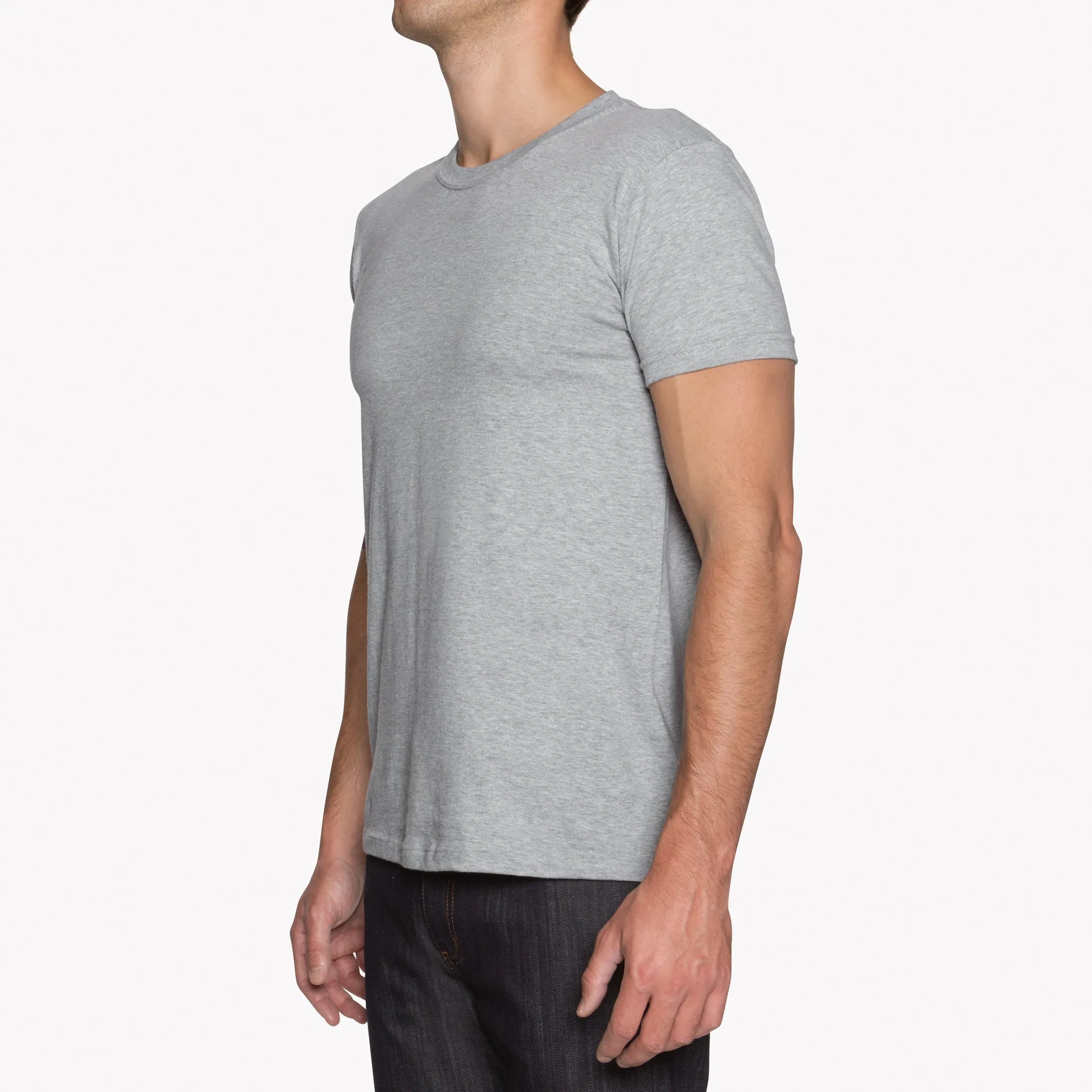 Circular Knit T-Shirt - Heather Grey