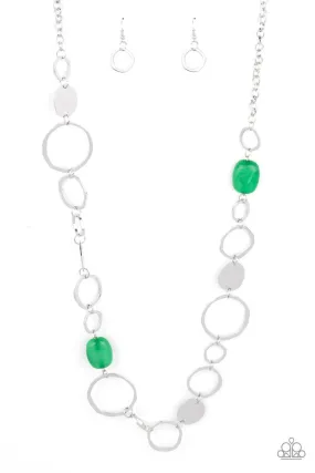 Colorful Combo Green and Silver Necklace - Paparazzi Accessories