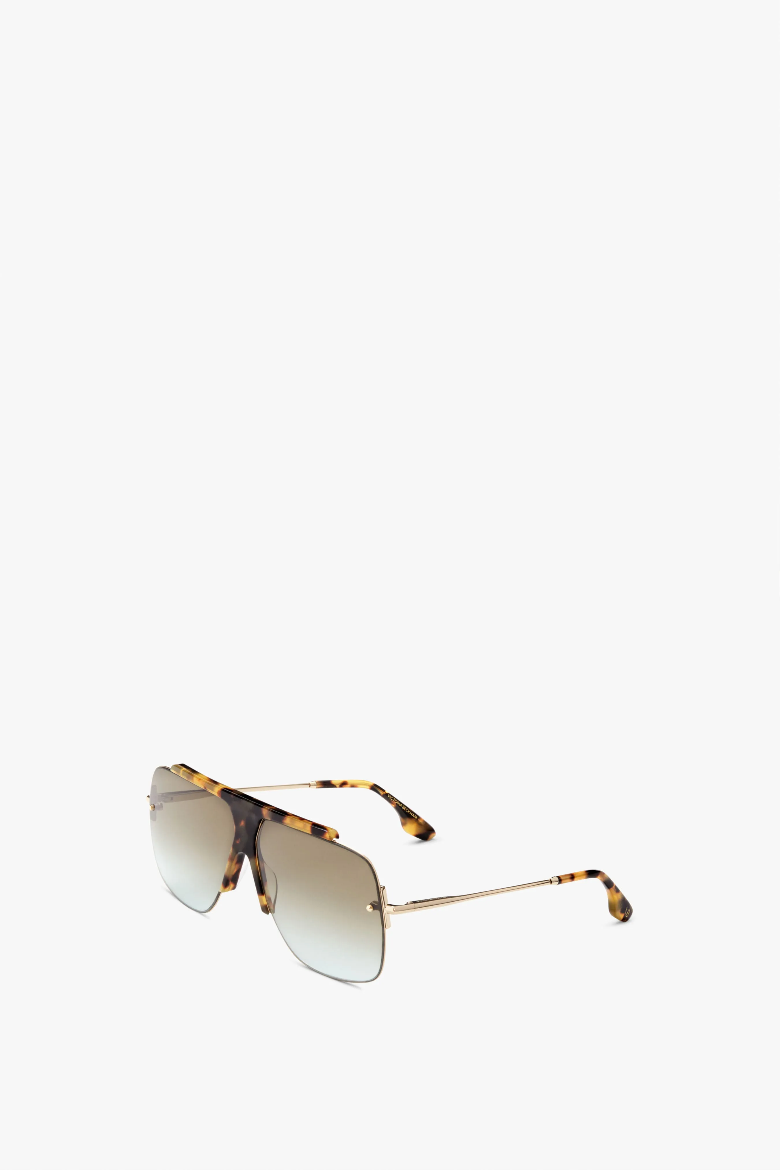 Combination Rimless Square Sunglasses In Havana