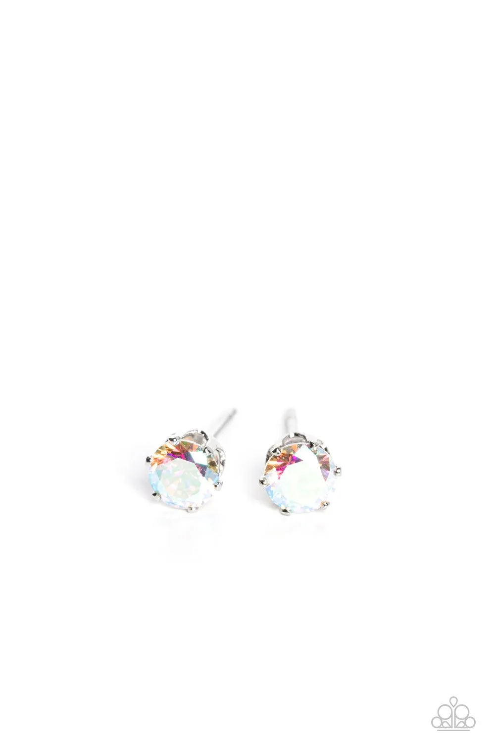 Delicately Dainty Multi Iridescent Gem Post Earrings - Paparazzi Accessories