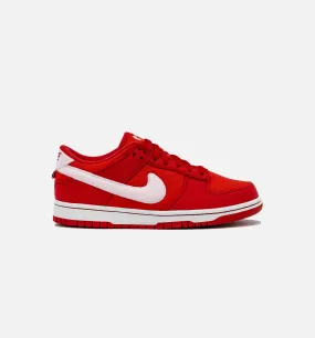 Dunk Low Grade School Lifestyle Shoe - Fire Red/Light Crimson/White/Pink Foam