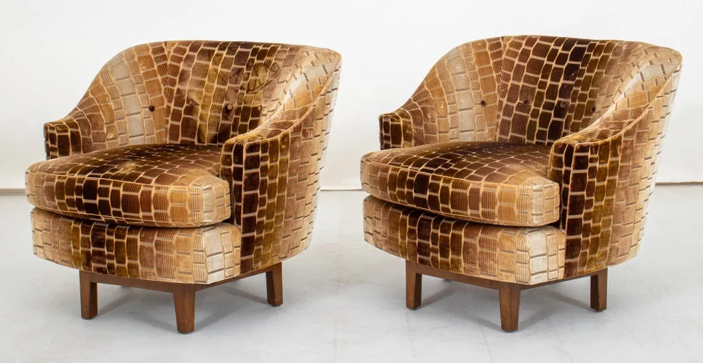 Edward Wormley for Dunbar Swivel Lounge Chairs, Pr