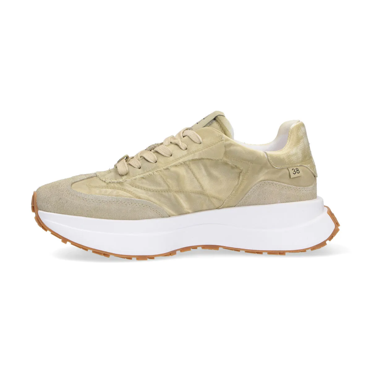 Elena Iachi sneaker Space tessuto camoscio beige