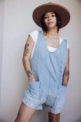 Free People High Roller Denim Shortalls