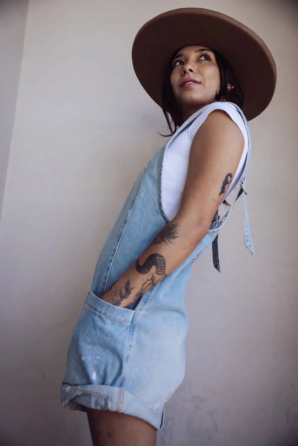 Free People High Roller Denim Shortalls