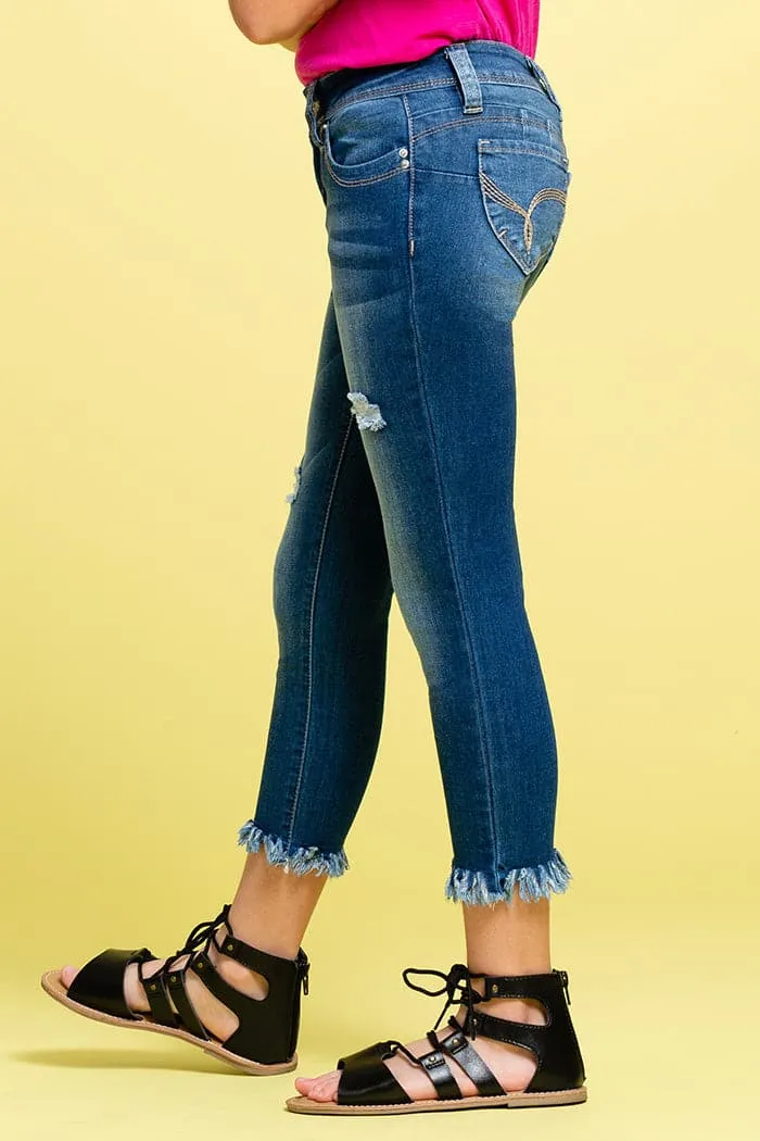 Girls WannaBettaFit Frayed Ankle jean