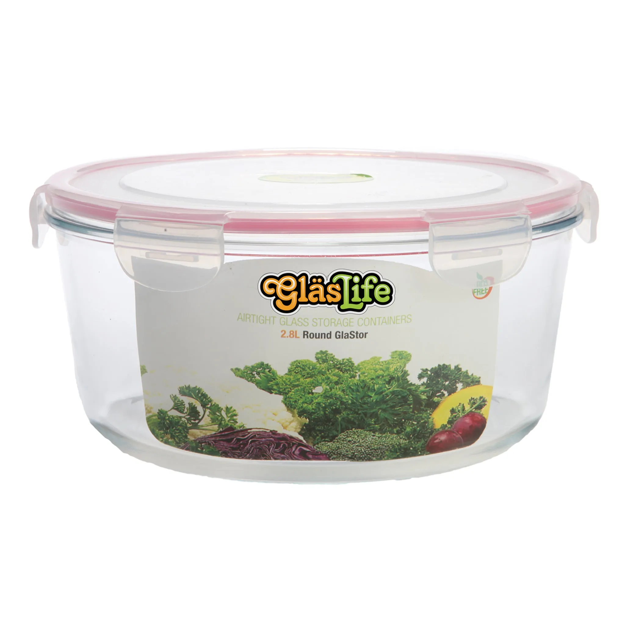 GlasLife Airtight Round Glass Containers (Set of 4)