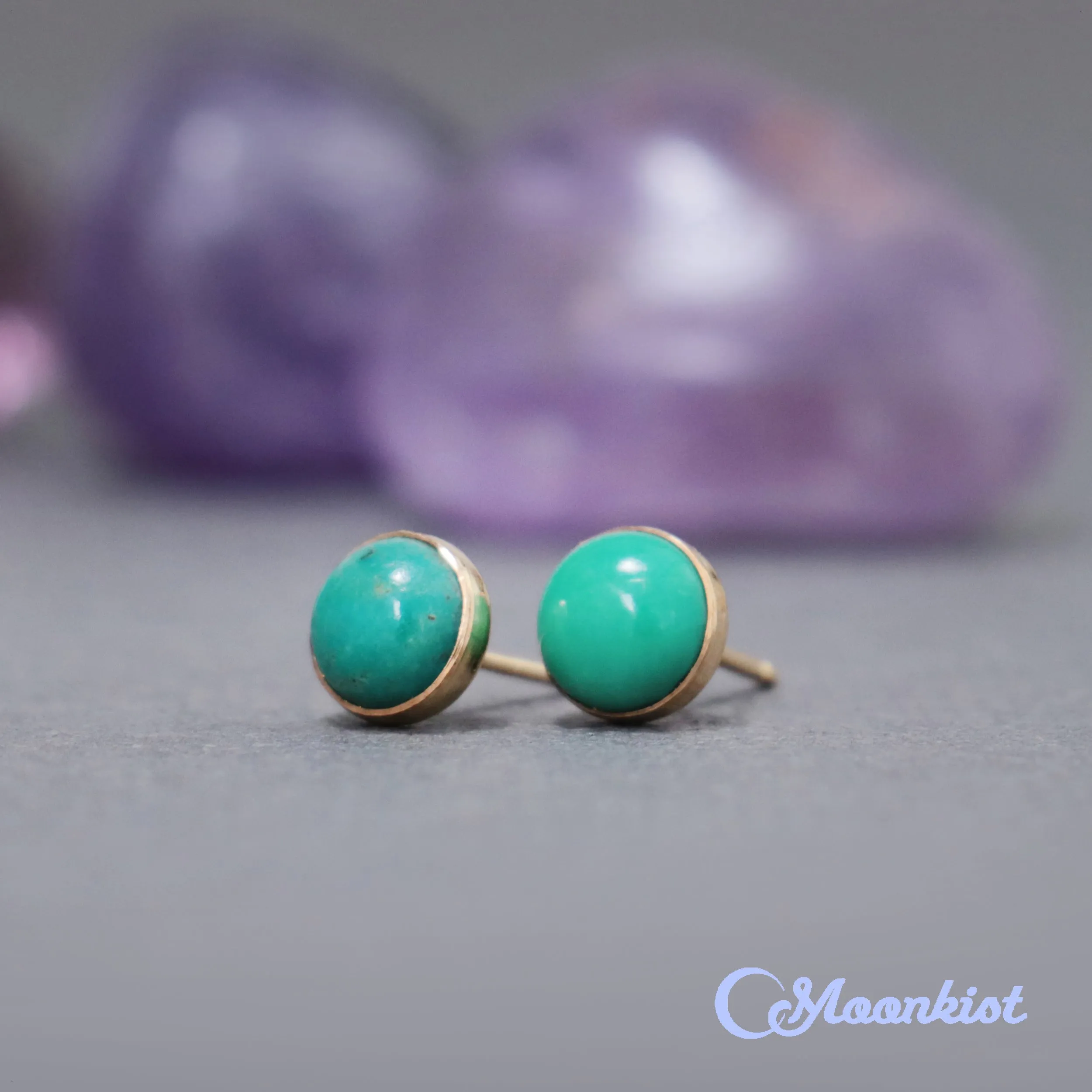 Gold Filled Turquoise Stud Earrings  | Moonkist Designs