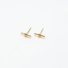 Gold Vermeil Wrapped Bar Studs