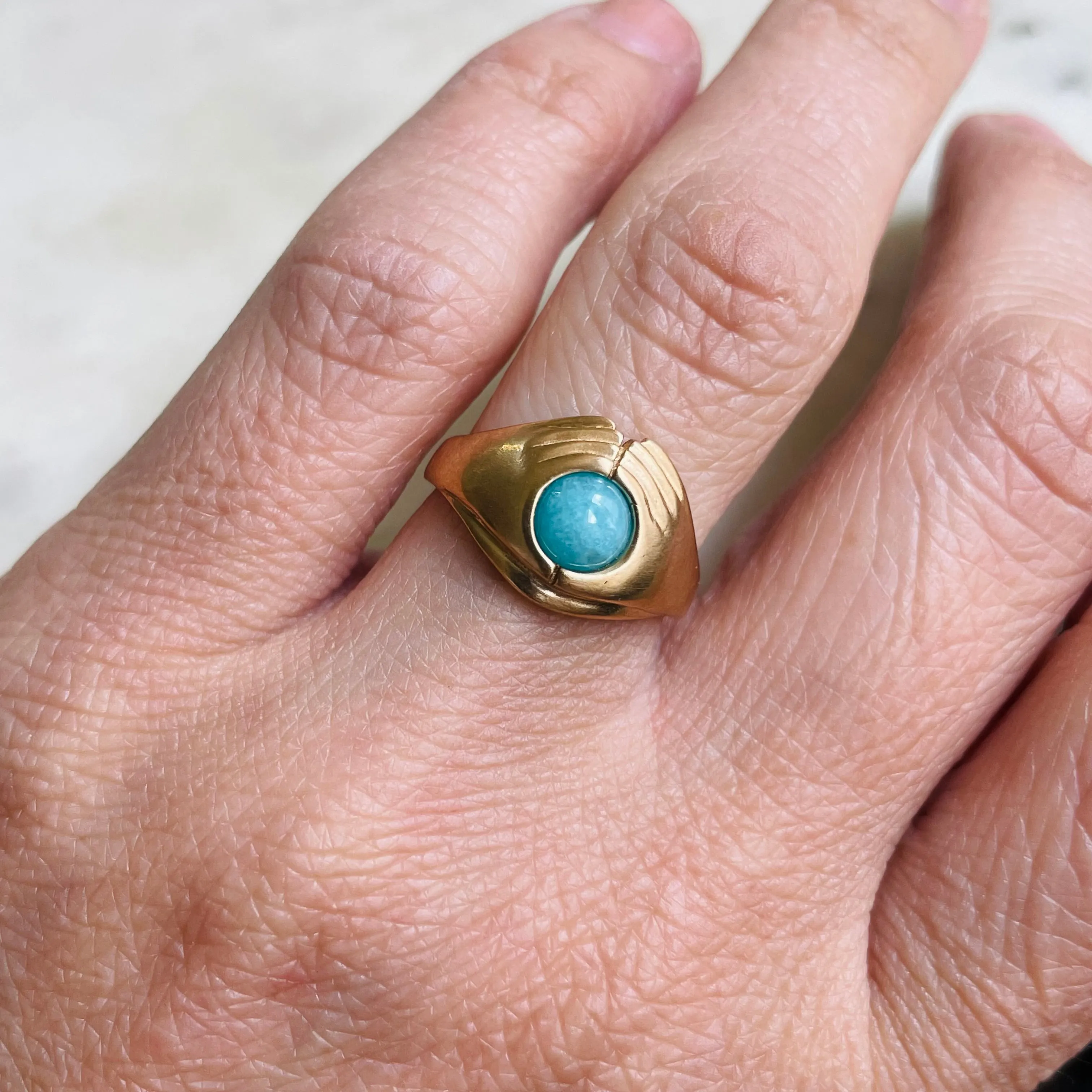 HELD RING — AMAZONITE