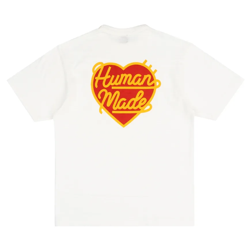 Human Made Red Heart Badge Tee White