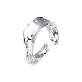 Irregular Convex 925 Sterling Silver Claw Band Ring for Women