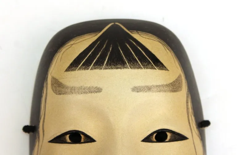 Japanese Meiji Noh Mask in Carved Wood