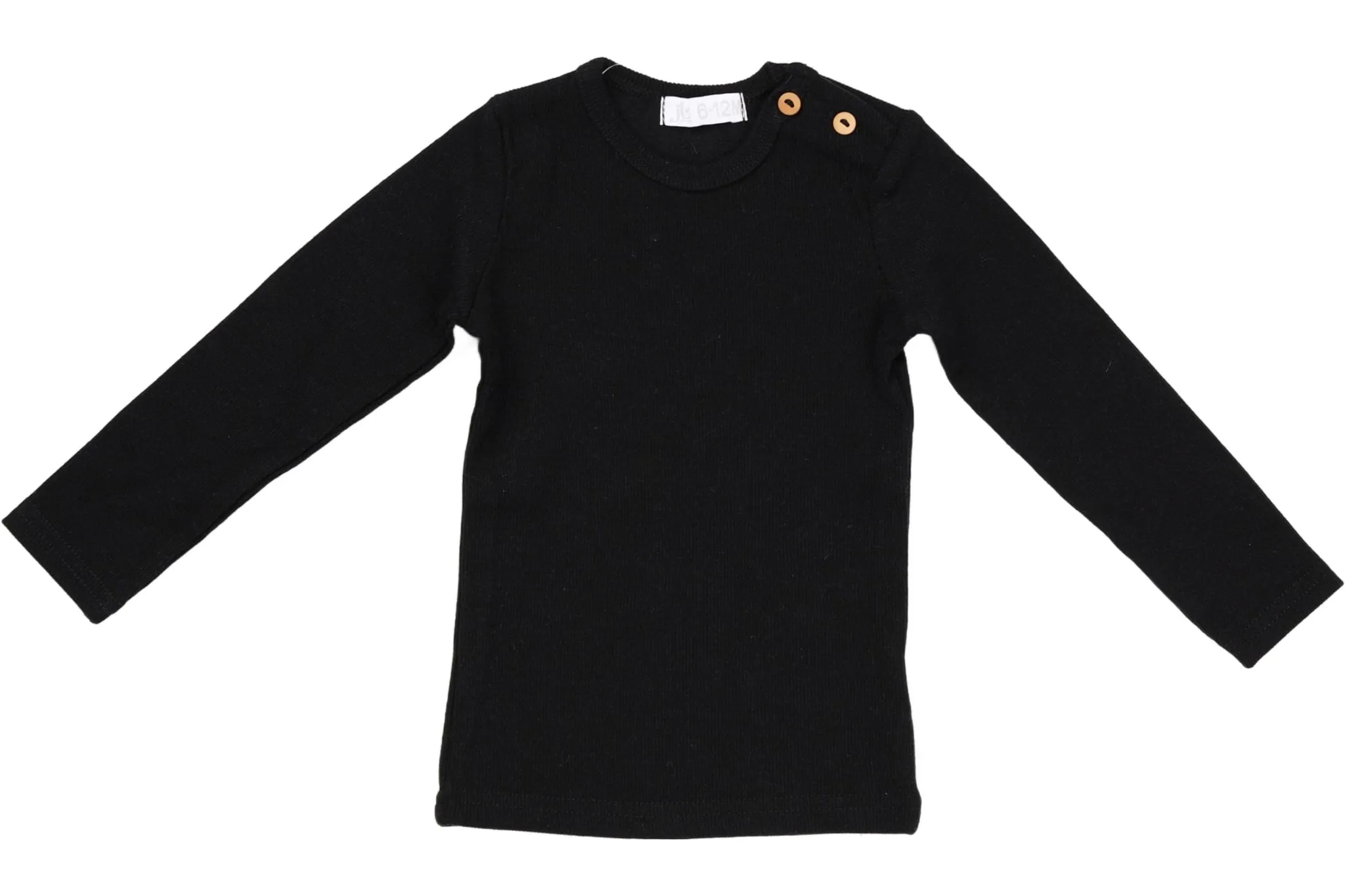 JayBee Baby Ribbed T-Shirt Long Sleeve Black