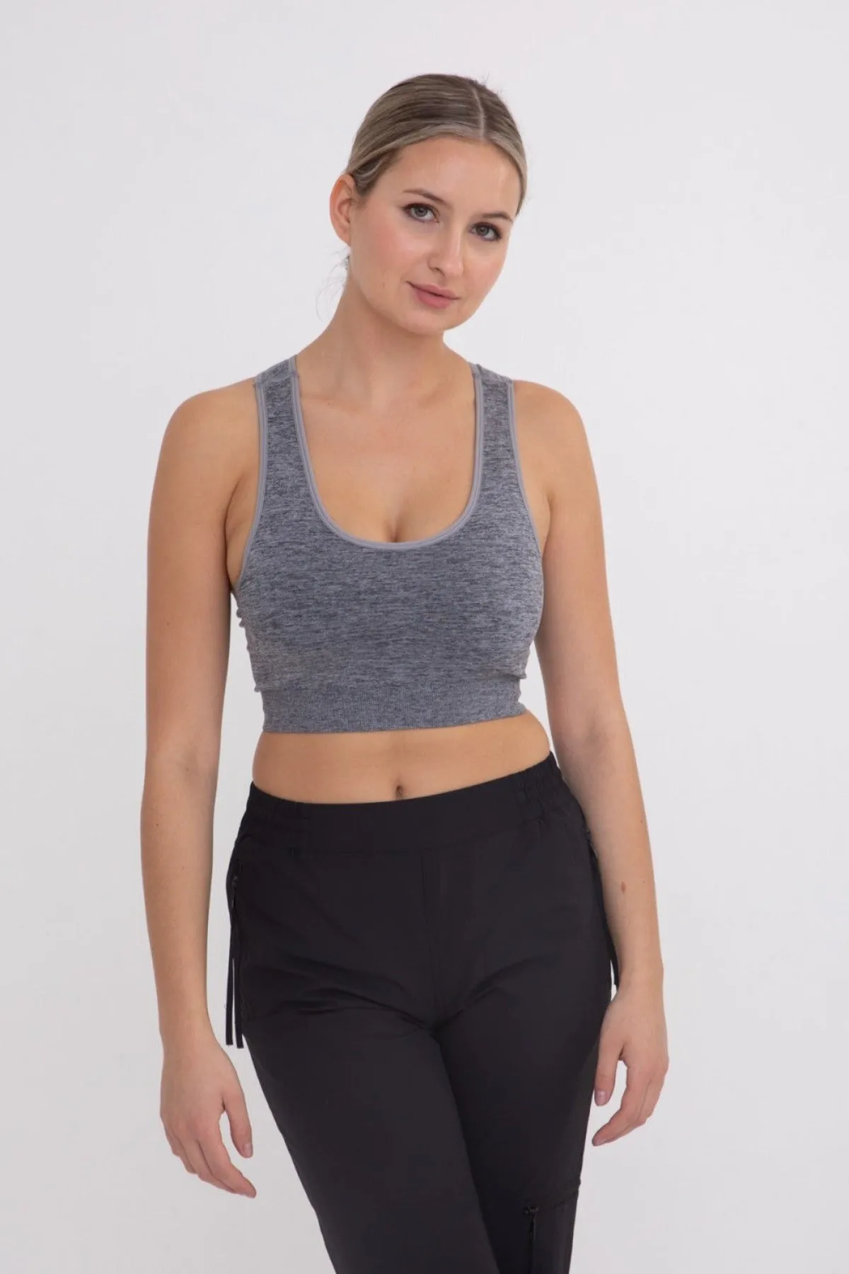 Jen Racerback Sports Bra - Grey