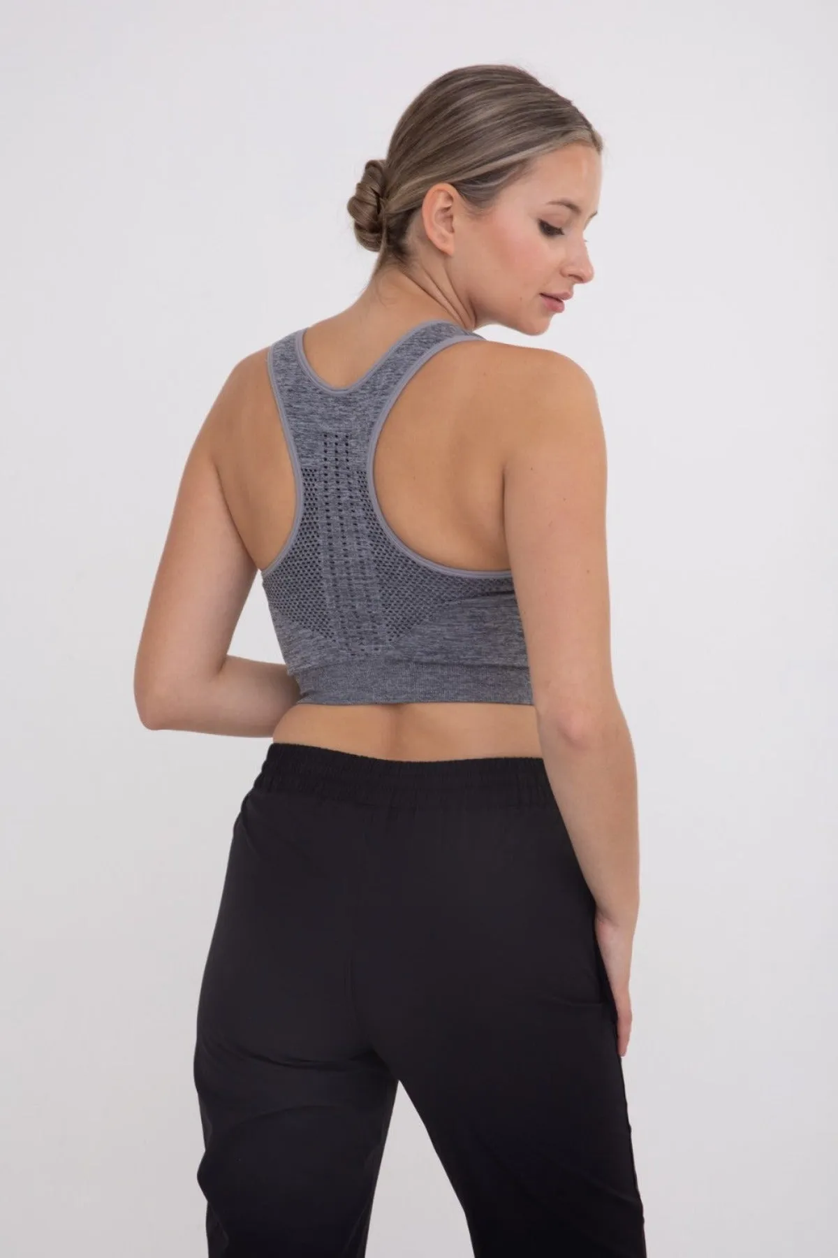 Jen Racerback Sports Bra - Grey