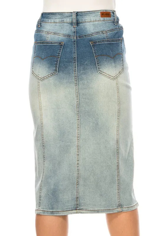 Jennifer Blush Wash Stretch Jean Skirt