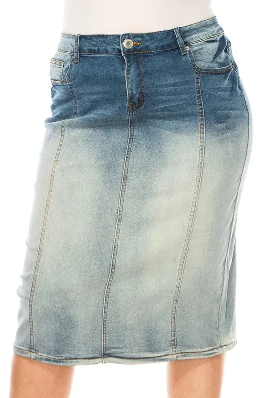 Jennifer Blush Wash Stretch Jean Skirt