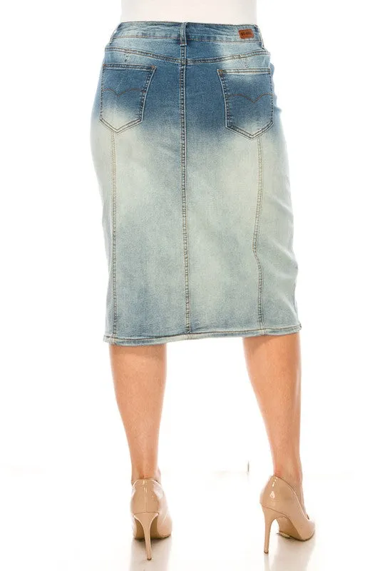 Jennifer Blush Wash Stretch Jean Skirt