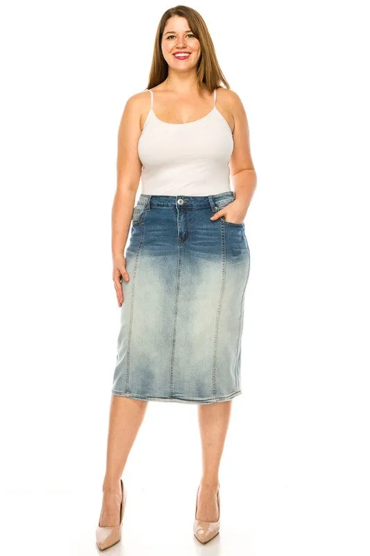 Jennifer Blush Wash Stretch Jean Skirt