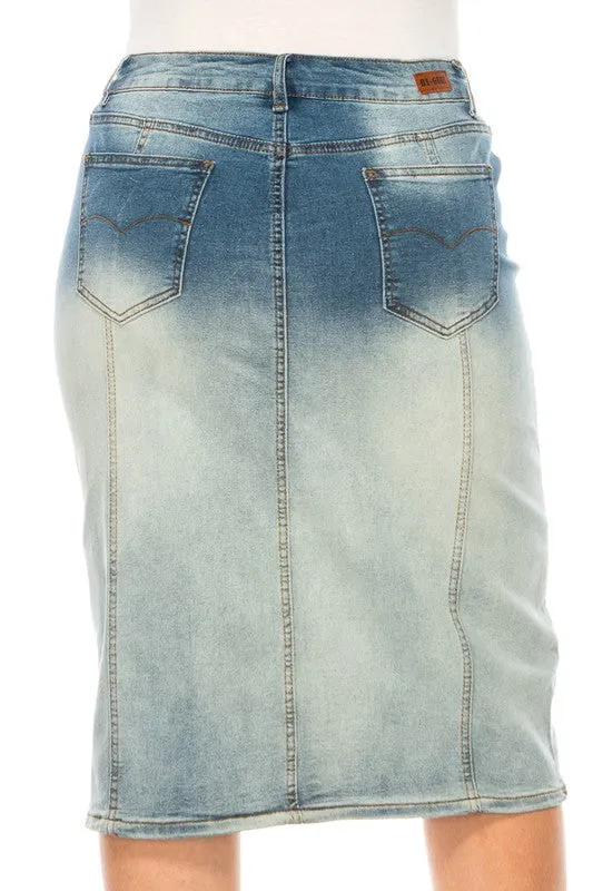 Jennifer Blush Wash Stretch Jean Skirt