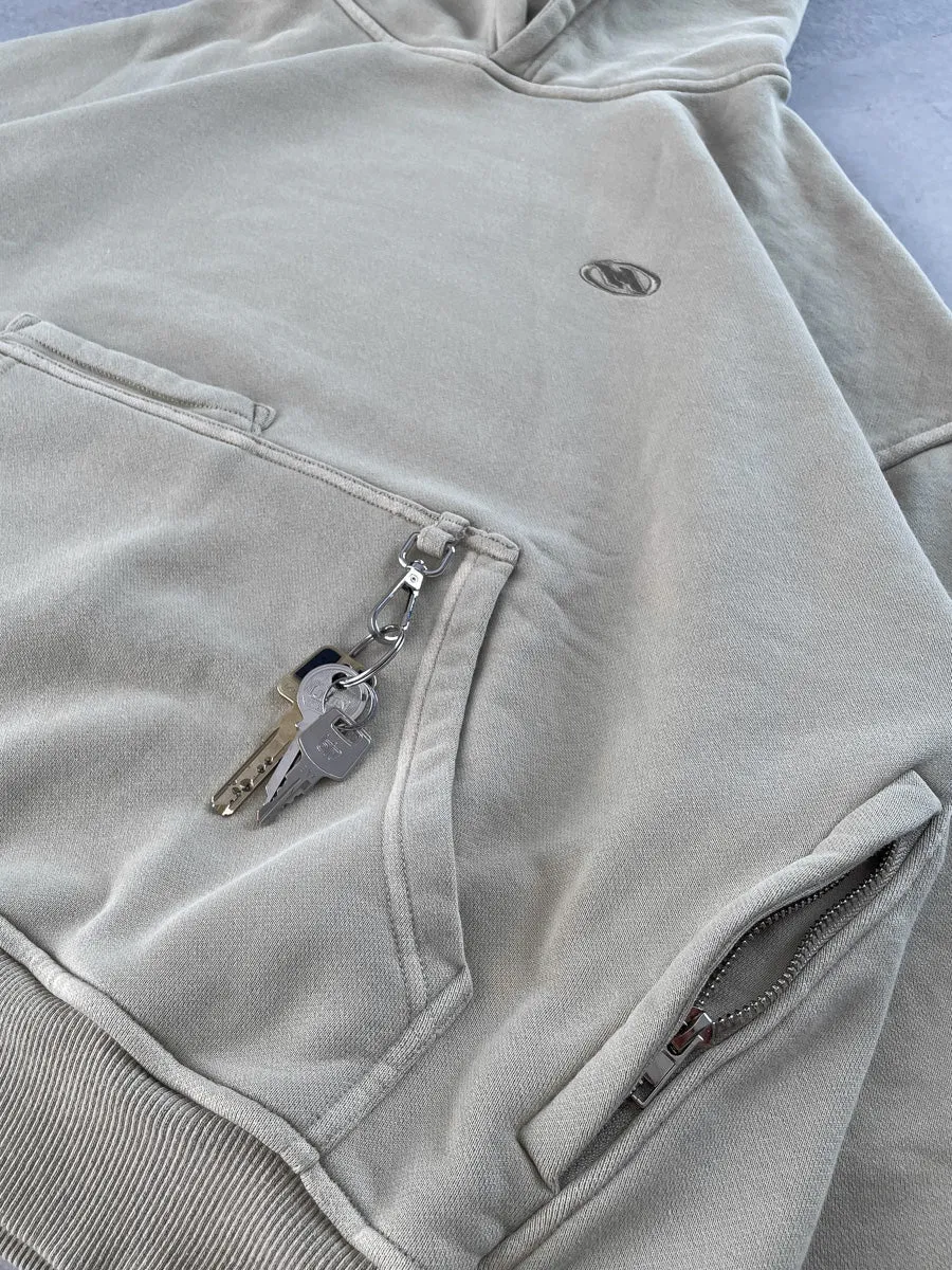 KHAKI CARGO HOODIE