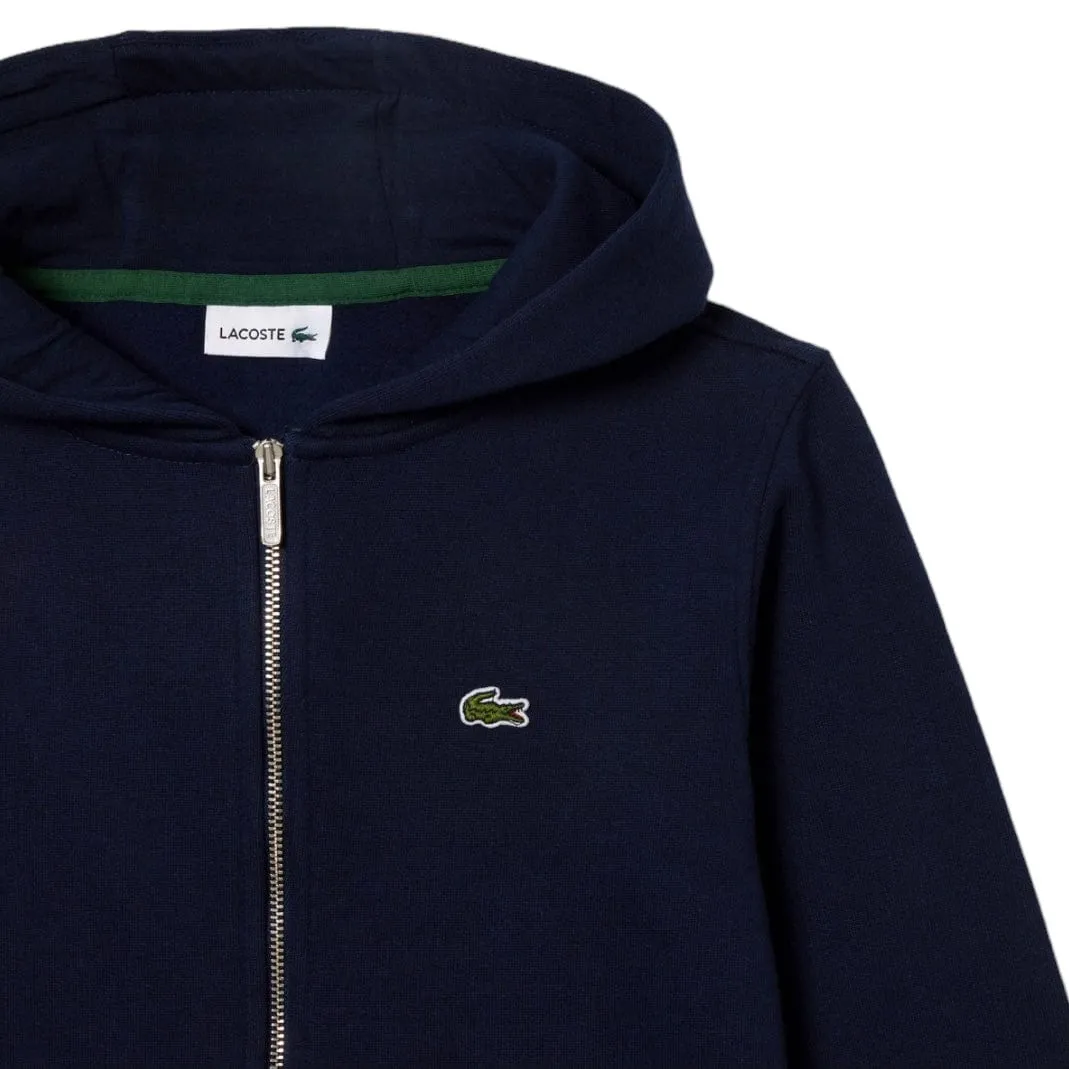 Kids Lacoste Kangaroo Pocket Zip-Up Hoodie (Navy Blue) SJ9723-51