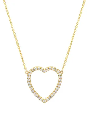 LARGE DIAMOND OPEN HEART NECKLACE