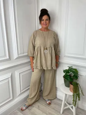 Linen Smock Top - Sand